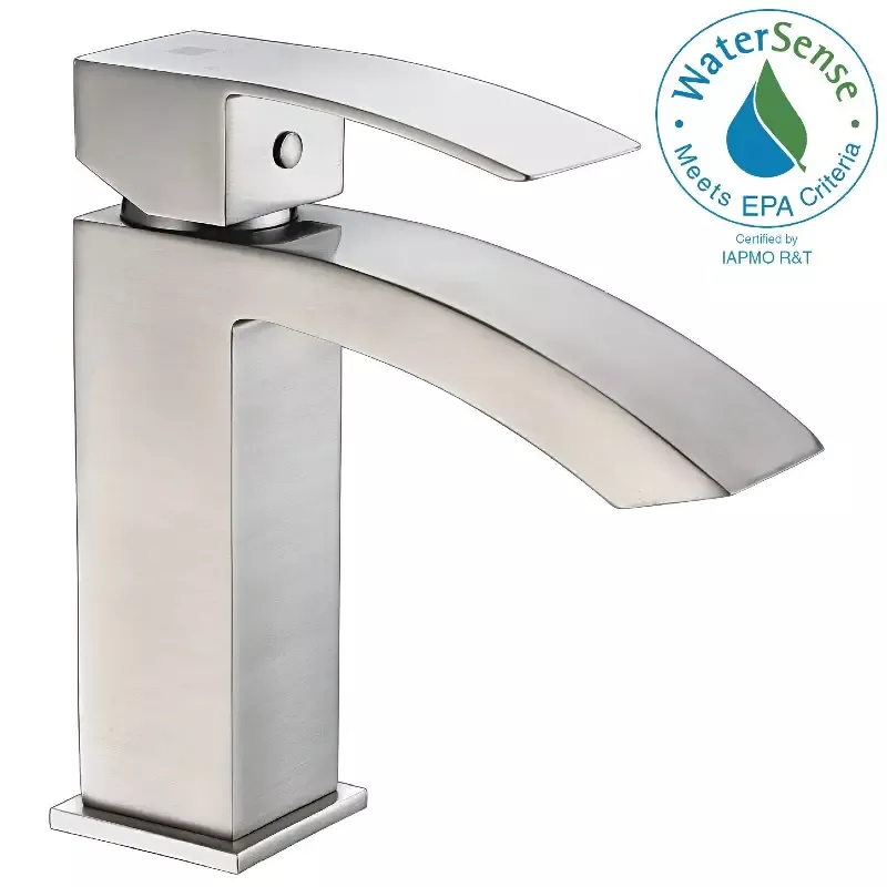 ANZZI Revere Series Single Hole Single-Handle Low-Arc Bathroom Faucet in Brushed Nickel