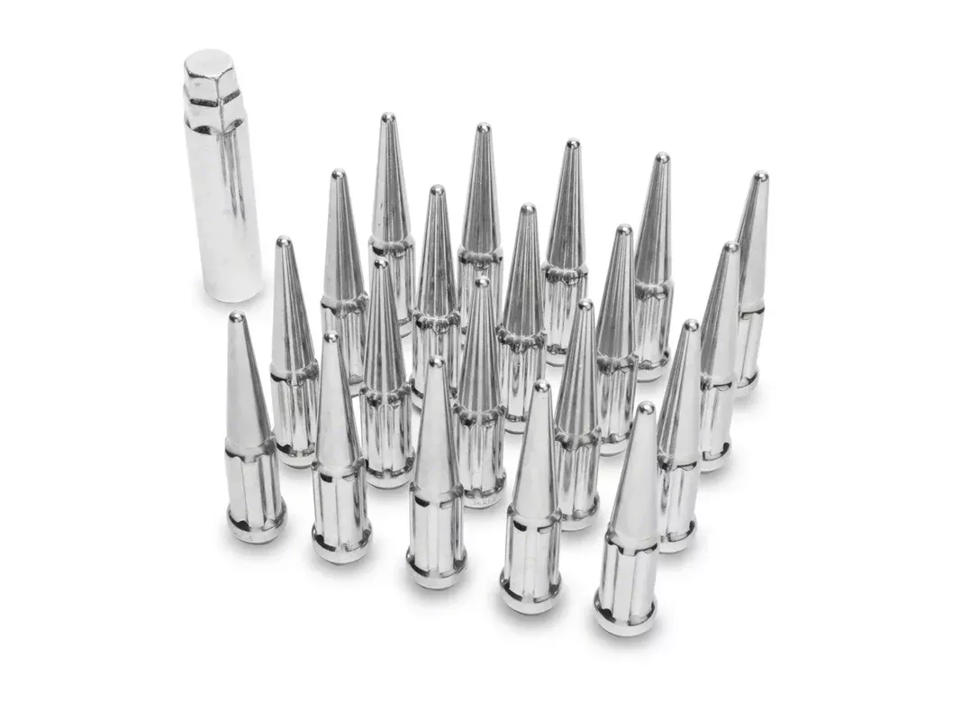 Chrome Spike Lug Nut Kit; 14mm x 1.5; Set of 20 (08-23 Challenger)